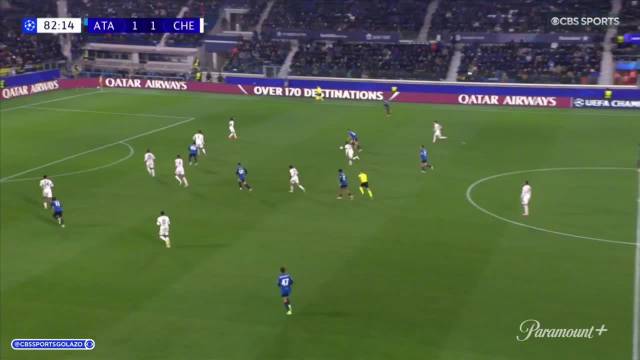 欧冠 联赛阶段第6轮，亚特兰大2比1切尔西