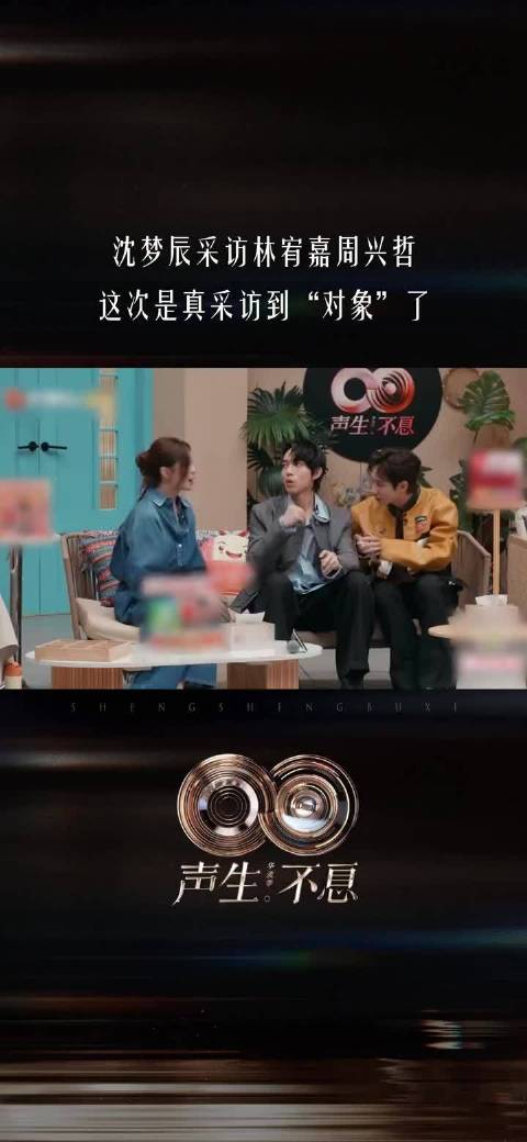 沈梦辰采访林宥嘉周兴哲 ，被问到参加节目的心情，立即开始“象语”交流