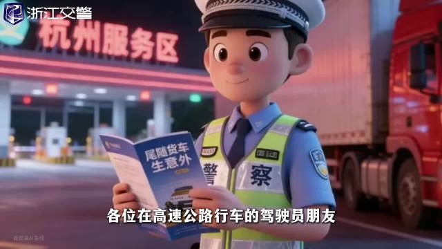 慎跟车！ 高速上务必远离大货车！ @公安部交通管理局 @浙江公安