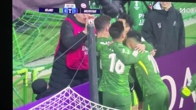 北京国安迅速扳平比分，1:1，塞尔吉尼奥