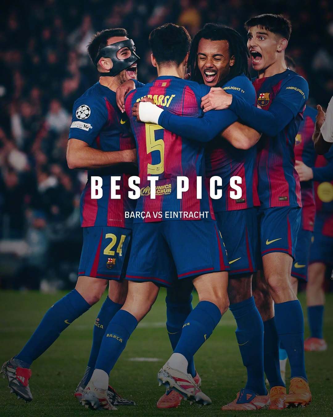 巴萨2比1战胜法兰克福，诺坎普球迷共庆胜利