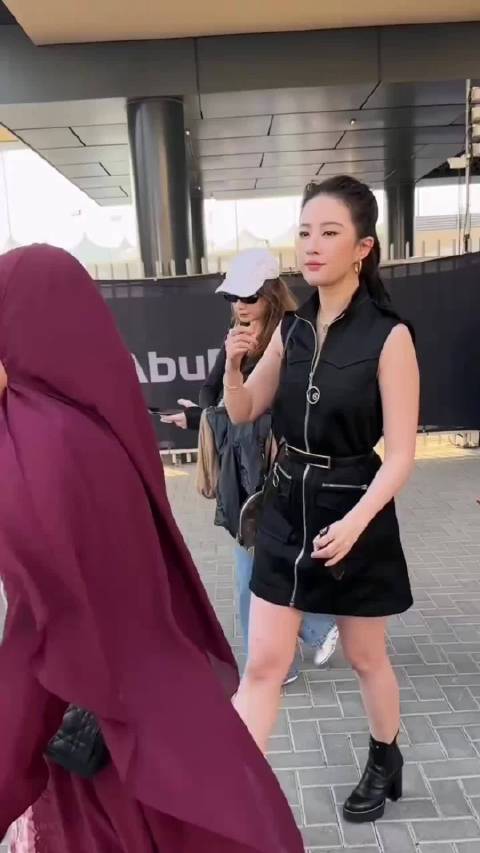 阿布扎比F1赛场上的CC公主刘亦菲以及其它明星大腕，就这个刘亦菲美呆我了！
