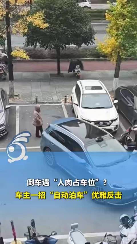倒车遇“人肉占车位”?车主一招“自动泊车”优雅反击