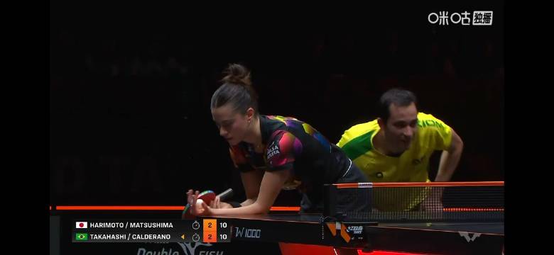 松岛辉空张本美和3比2险胜雨果高桥布鲁娜晋级混双四强