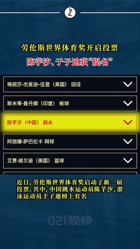 陈芋汐获提名劳伦斯年度最佳女运动员