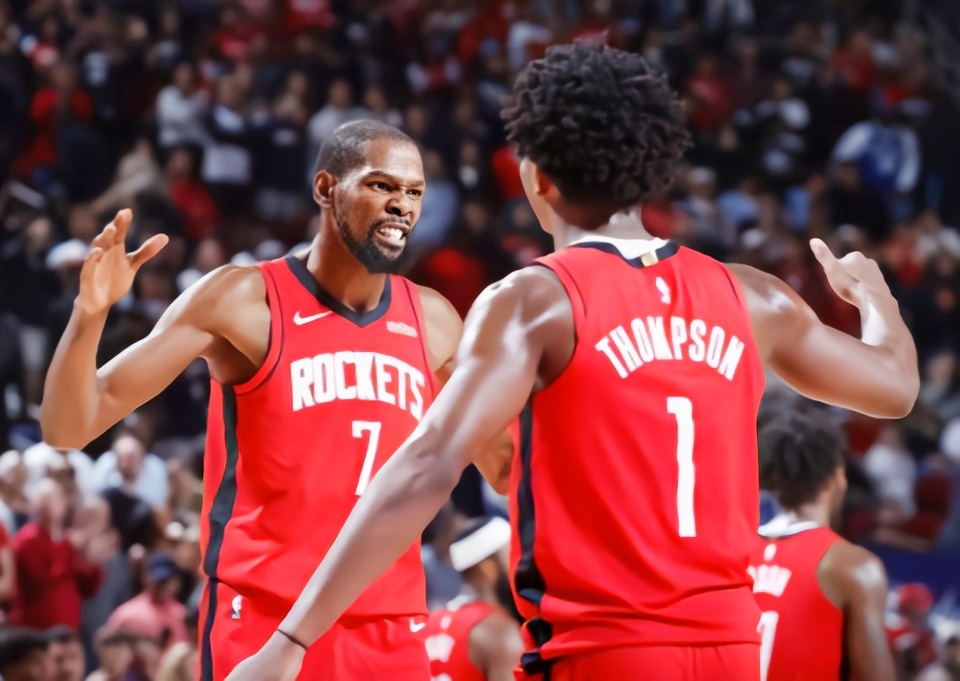 火箭51-56落后快船，杜兰特哑火，申京复出，哈登战旧主（附半场数据统计）