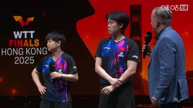 孙颖莎展望WTT香港总决赛混双决赛：我们对混双理解和阅读比以往好很多