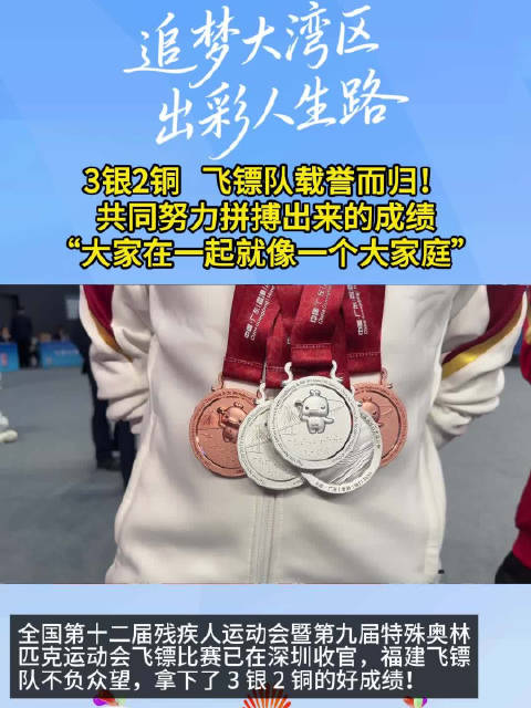 聚焦残特奥会：3银2铜 飞镖队载誉而归！共同努力拼搏出来的成绩“大家在一起就像一个大家庭”