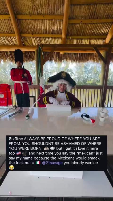 6ix9ine 拍摄史诗级“小品”嘲讽 21 Savage：回你的英国老家去