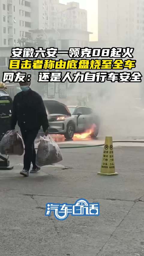 安徽一新能源车街边爆燃 事发前车辆提示发生过热故障