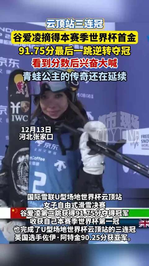 谷爱凌摘得本赛季世界杯首金