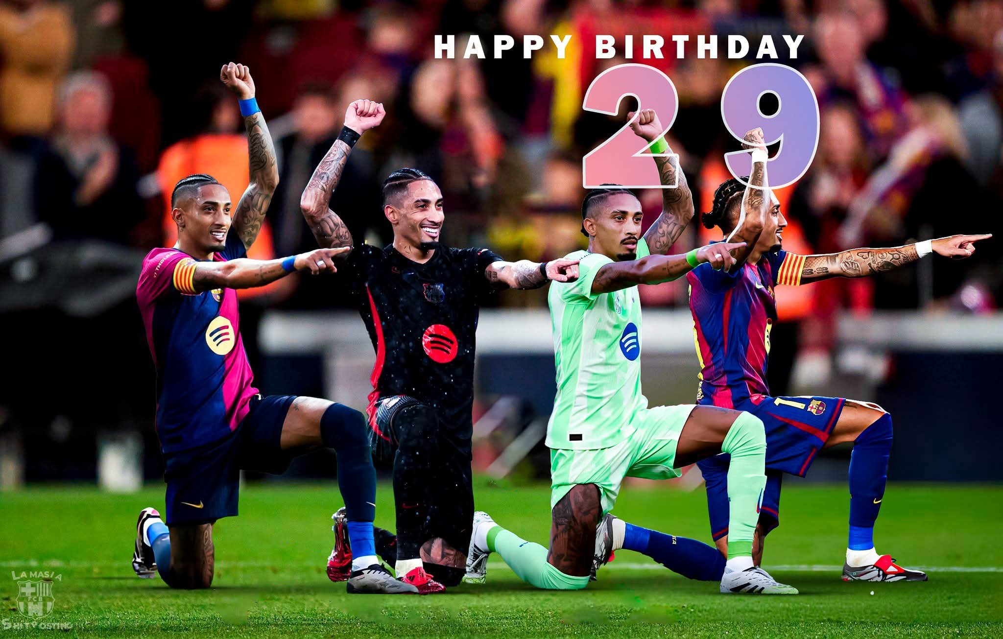 拉菲尼亚29岁生日，巴萨球星获球迷祝福