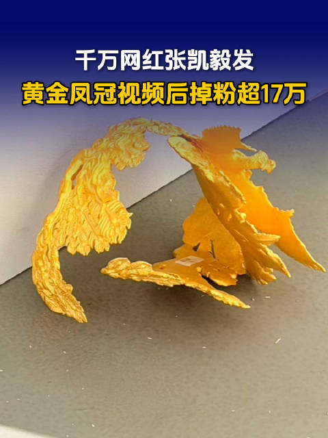 张凯毅黄金凤冠视频后掉粉超17万