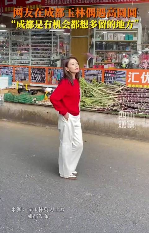 好美！成都玉林街头偶遇高圆圆