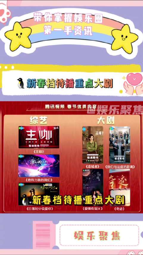 腾讯视频新春档大剧官宣，赵丽颖黄晓明龚俊任敏檀健次王楚然领衔