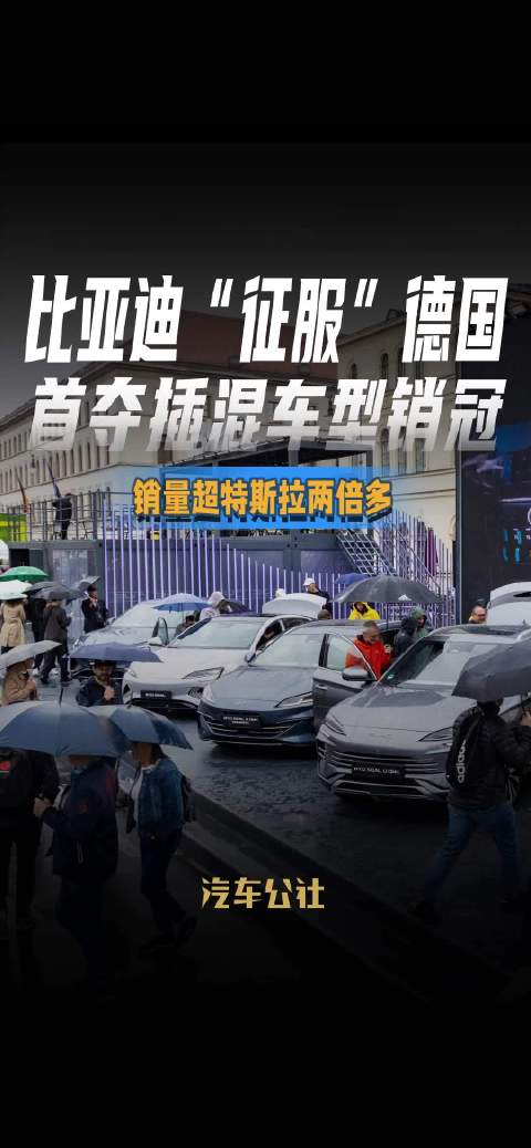 比亚迪“征服”德国 首夺插混车型销冠 销量超特斯拉两倍多