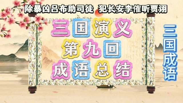 《三国演义》第九回总结13个成语，第155期文化精髓分享