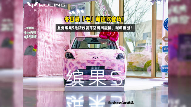 冬日最「毛」萌座驾登场！五菱缤果S毛绒改装车空降潮流展，暖萌出圈！