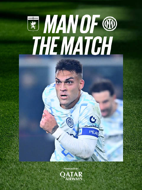 MVP 对阵热那亚，我们选出的最佳球员是队长劳塔罗！