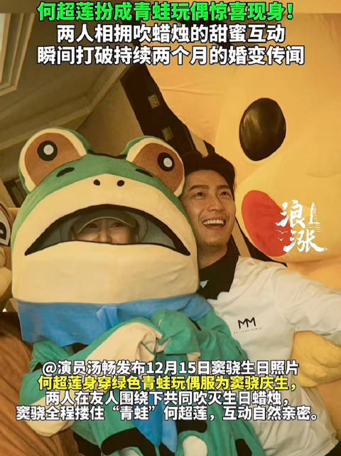 何超莲扮青蛙为窦骁庆生