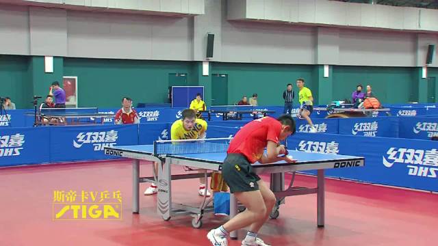 张继科的逆旋转发球厉害了，东哥也连着吃了几个