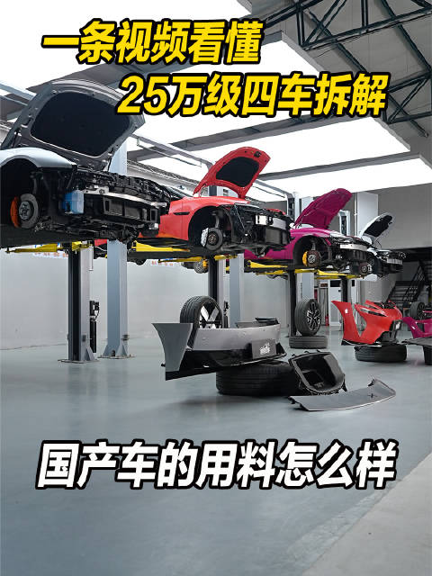 25万级四车拆解揭秘国产纯电轿车底盘用料