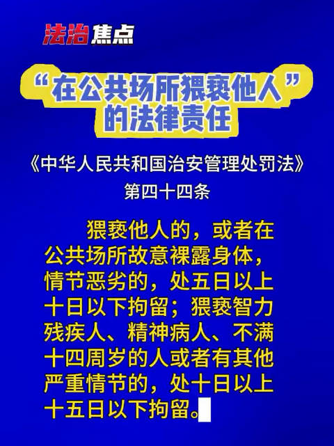 《中华人民共和国治安管理处罚法》中“在公共场所猥亵他人”的法律责任