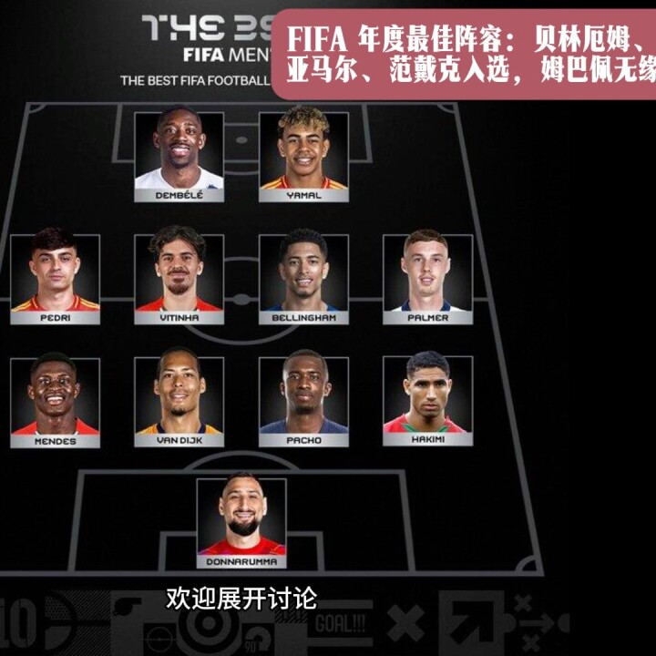 贝林厄姆 、亚马尔 、范戴克 入选姆巴佩 无缘