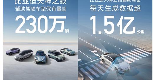 比亚迪天神之眼辅助驾驶车型月销再破31万，累计装车量超230万