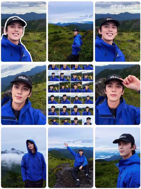 吴磊蓝色冲锋衣棒球帽造型亮相，展现自然鲜活感