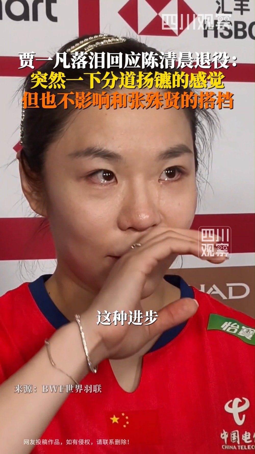 贾一凡回应陈清晨退役：突然一下分道扬镳的感觉