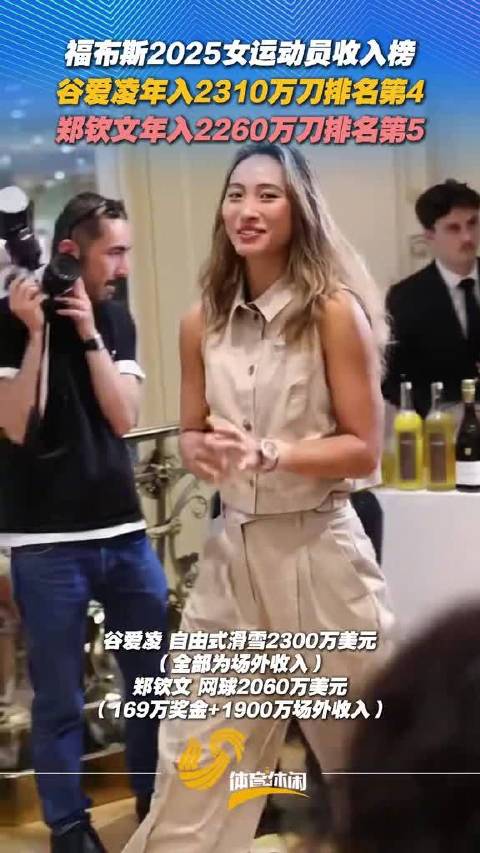 全球收入第1女运动员不到男子第100
