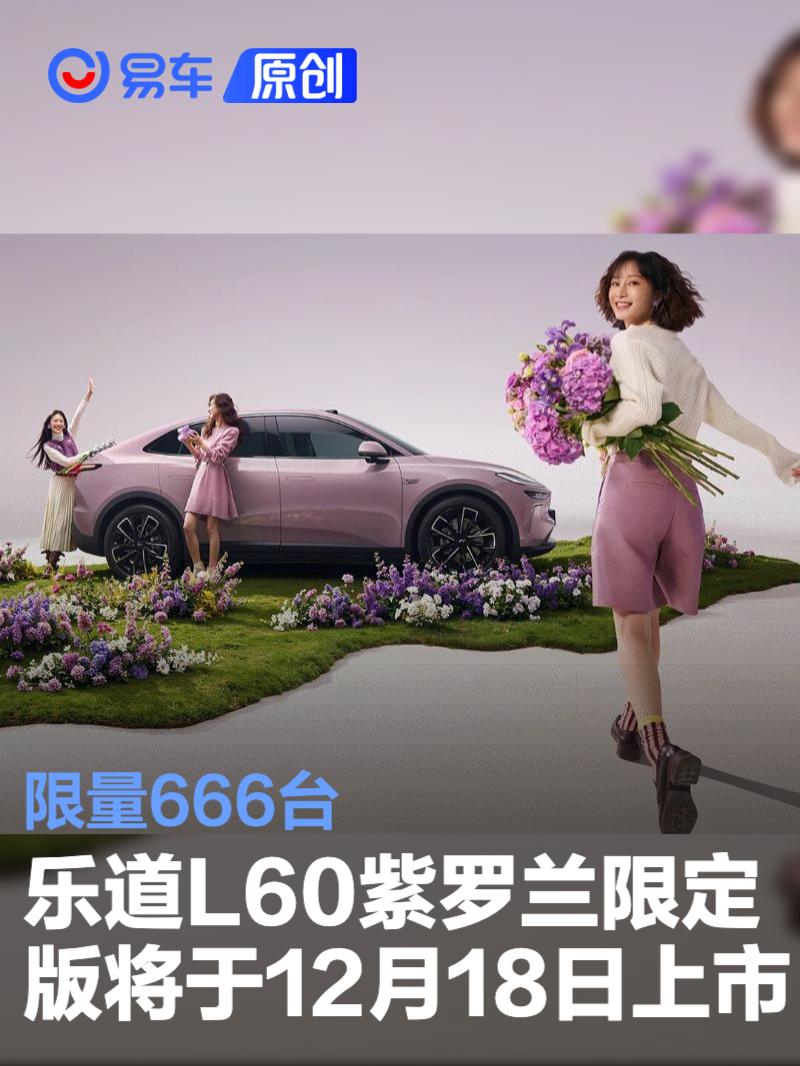 乐道L60紫罗兰限定版将于12月18日上市 限量666台