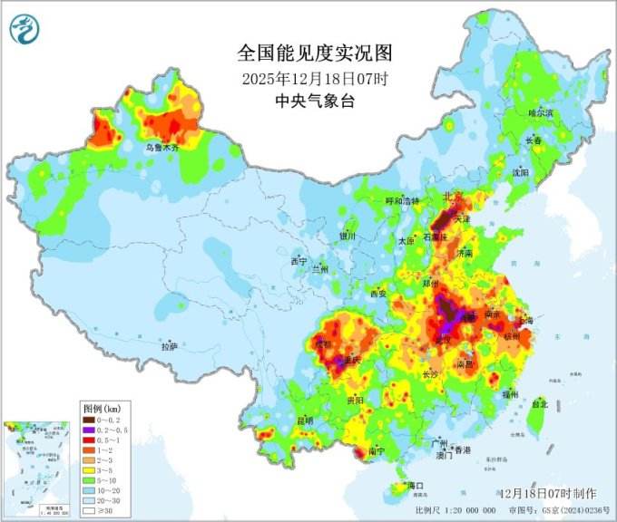 华北黄淮等地雾气弥漫能见度走低 19日起新一股冷空气影响我国