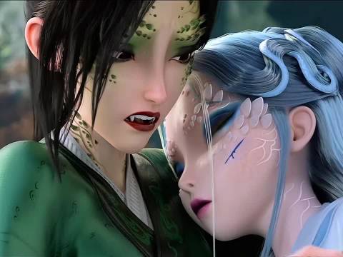 白娘子为估计许仙面子喝雄黄酒，显现出原形 《白蛇：浮生》动漫电影