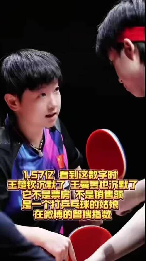 孙颖莎智搜指数1.57亿创体育圈纪录，超王楚钦两倍