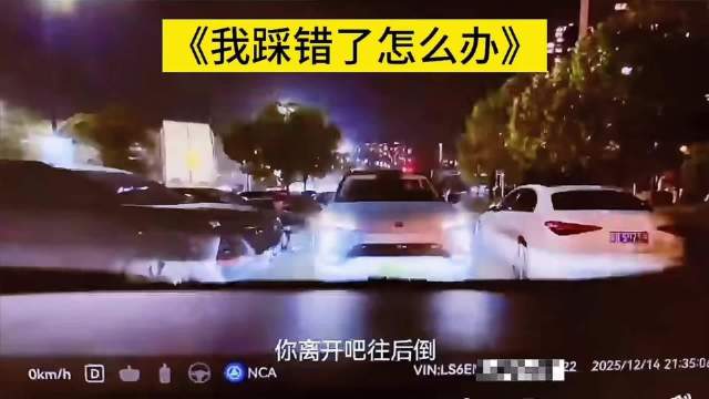 夫妻车内争吵误踩油门险撞车，AEB系统紧急制动化险为夷