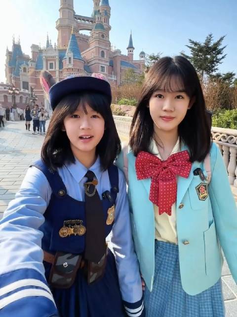 贝儿陆雨萱挑战千元带妹游迪士尼庆生