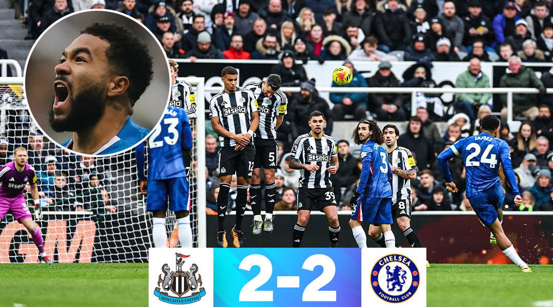 纽卡斯尔联2比2切尔西，沃尔特马德梅开二度