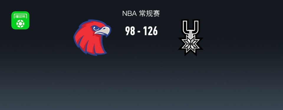 马刺126-98大胜老鹰，文班亚马21分钟26+12，沃克23分