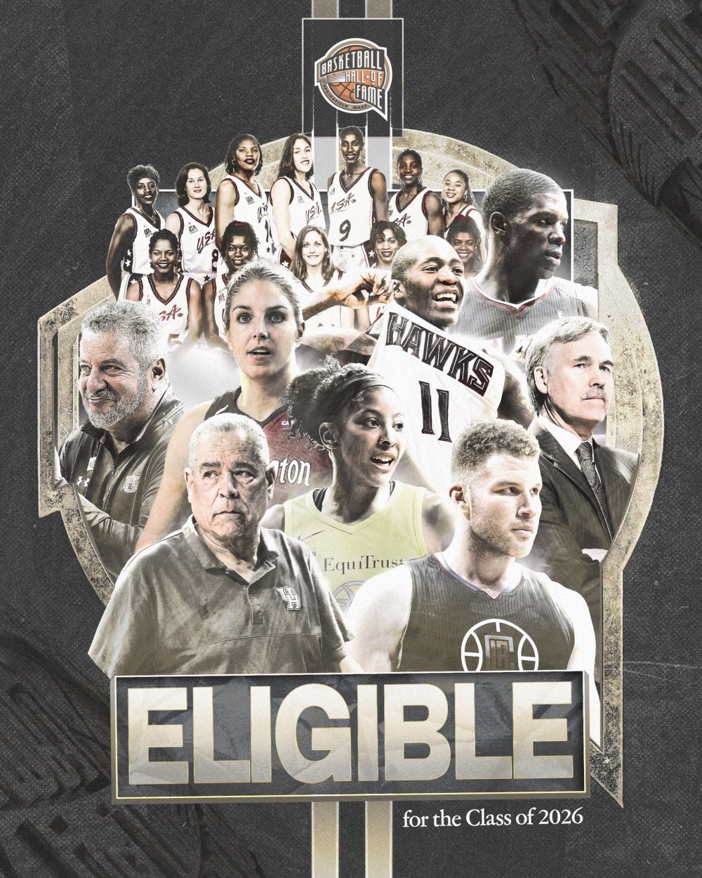 名人堂官宣26年候选人名单：格里芬等三大球星首次入选 德安东尼在列