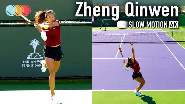 郑钦文训练 底线视角 慢动作