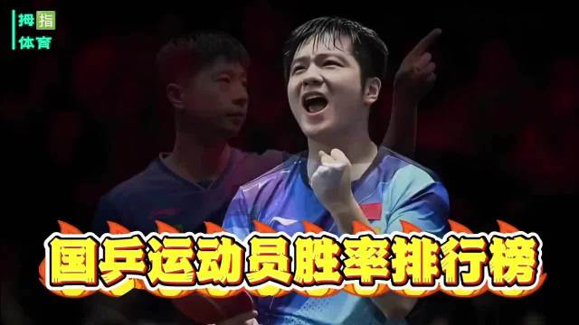 国乒历史胜率榜公布，张怡宁榜首樊振东马龙进前四