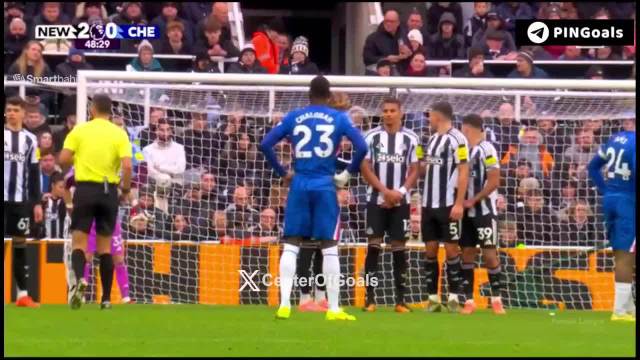 世界波！詹姆斯直接任意球破门 切尔西扳回一球1-2落后纽卡