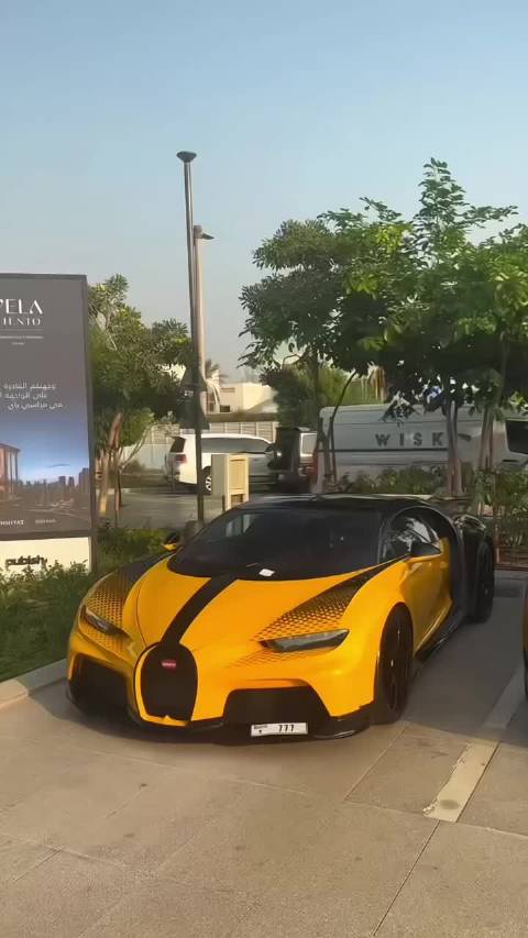 虽然视频有些糊，但是依旧降低不了布加迪的美貌