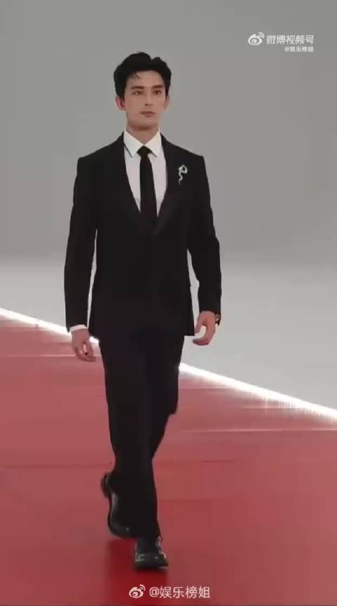 吴磊携《剑来》亮相红毯沉稳大气星光无限