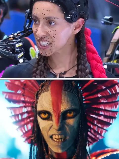 演员动作捕捉表演幕后对比