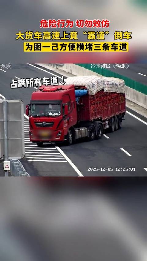 太危险了！大货车高速上竟“霸道”倒车！