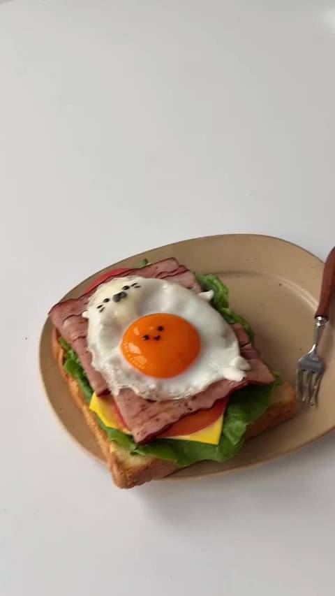 海豹煎蛋三明治