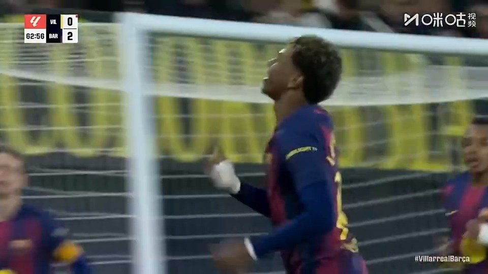 巴萨2-0胜比利亚雷亚尔，拉菲尼亚点射亚马尔破门